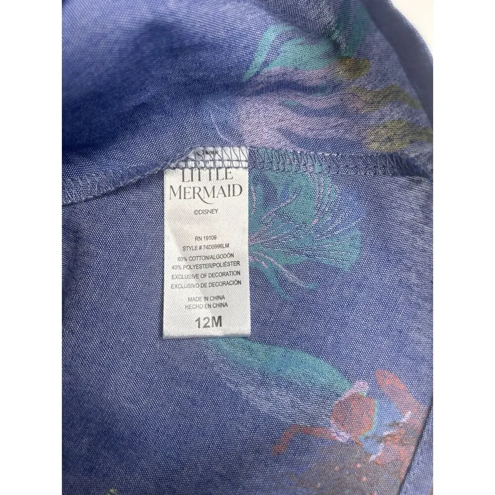 NWT Size 12M Disney Princess Little Mermaid Ariel Blue Dress , Baby Girls